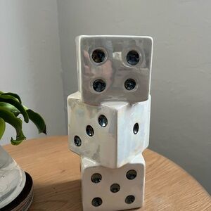White Ceramic Dice Vase